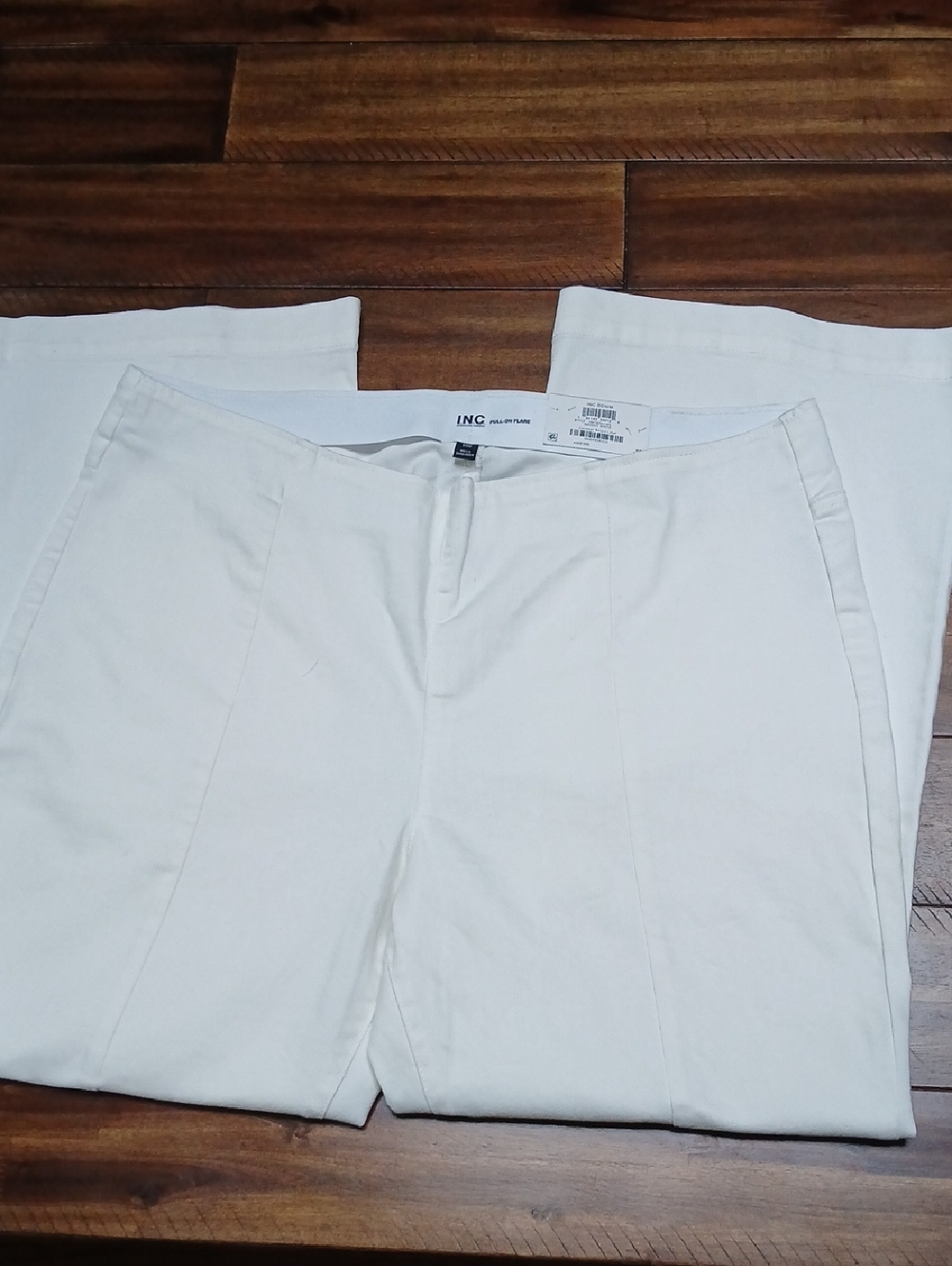 Regular High Rise White Boot Cut Pants